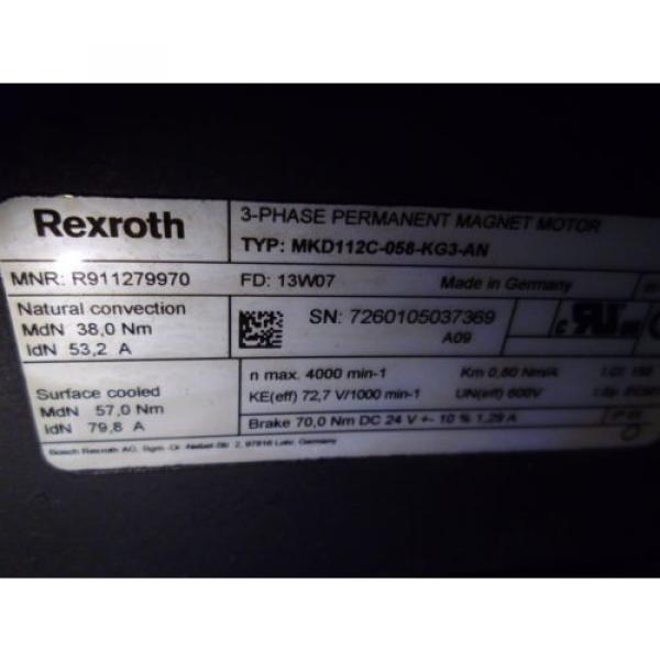 REXROTH MKD112C-058-KG3-AN 3-PHASE PERMANENT MAGNET MOTOR *NEW NO BOX* #4 image