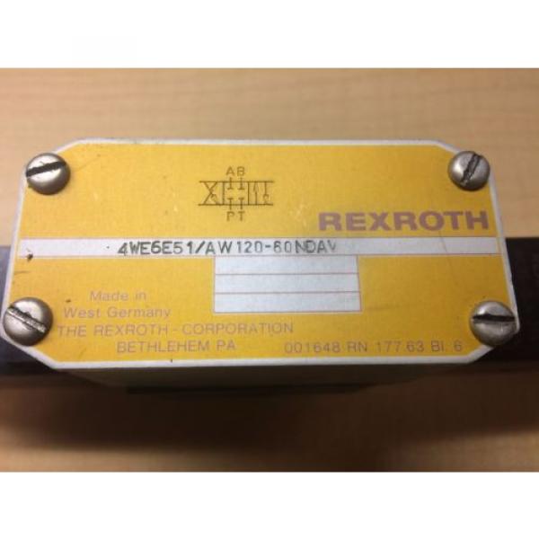 Rexroth Hydraulic Valve 4we6e51/aw120-60ndav WU35-0-A 296 120/60 46VA #2 image