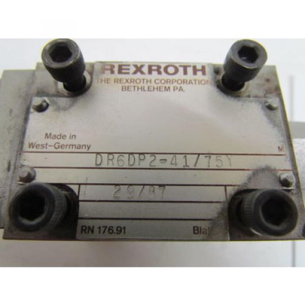 Rexroth DR6DP2-41/75Y Flow Control Valve Hydraulic W/AG 17112 Manifold #9 image