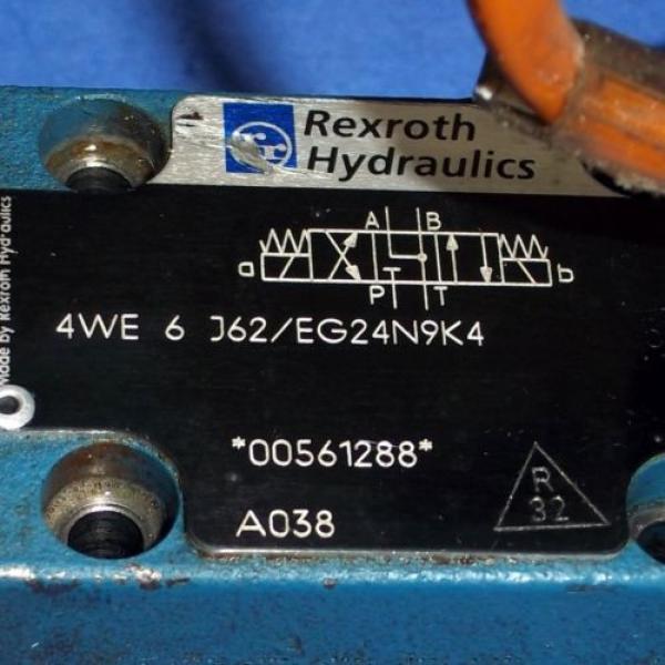 REXROTH 24VDC 1.25A HYDRAULIC DIRECTIONAL VALVE, 4WE-6-J62/EG24N9K4 #4 image