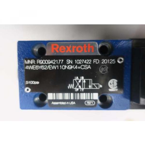 REXROTH 4WE6Y62/EW110N9K4 5100PSI 120V-AC SOLENOID HYDRAULIC VALVE D550094 #6 image