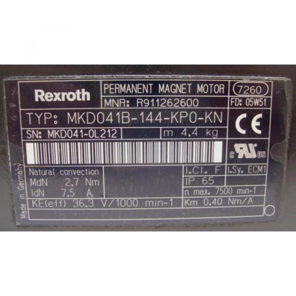 REXROTH INDRAMAT  PERMANENT MAGNET MOTOR  MKD041B-144-KP0-KN   60 Day Warranty! #6 image