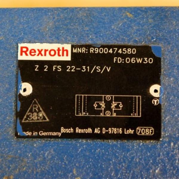 Rexroth Z2FS22-31/S/V Hydraulic Manifold Block Valve. MNR:R900474580, FD:06W30. #4 image