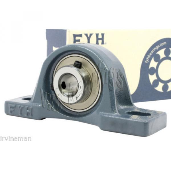FYH FC4460192 Four row cylindrical roller bearings 672944 NAP205-15 15/16&#034; Pillow Block with eccentric locking collar Mounted Bearings #3 image