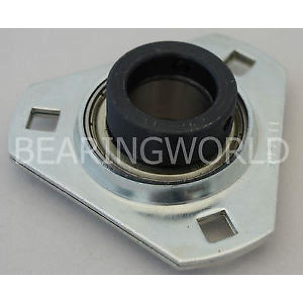 SAPFT206-18 QJF1022MB Four point contact ball bearings 116122 High Quality 1-1/8&#034; Eccentric Pressed Steel 3-Bolt Flange Bearing #1 image