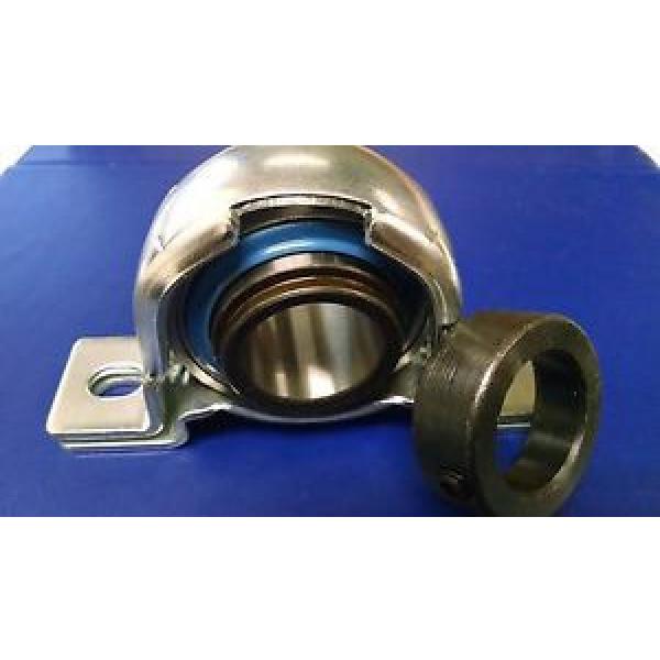 UCPP206-18 QJ1044N2MA Four point contact ball bearings 176144K 1-1/8 Pillow Block Pressed Steel Housing Eccentric Collar #1 image