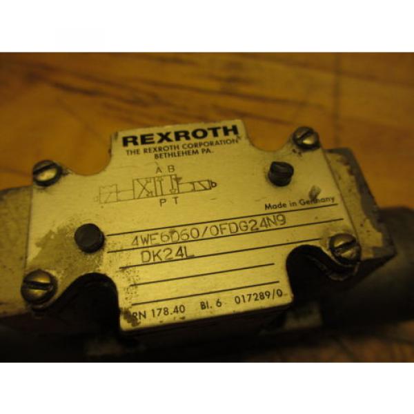 Rexroth 4WE6D60/0FDG24N9DK24L Hydraulic Directional Valve 24VDC Missing Coil Cap #2 image