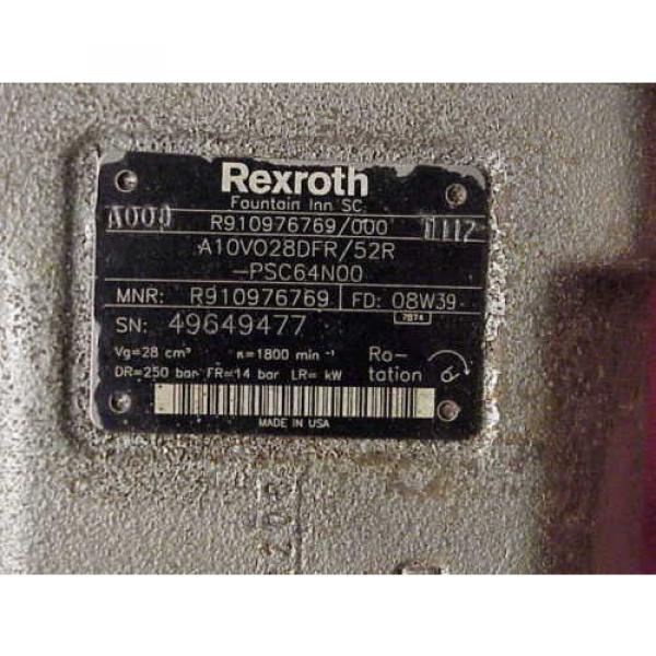 Rexroth Variable Displacement Piston Pump A10V028DFR/52 #3 image