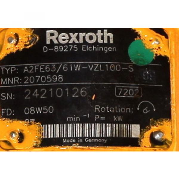 Rexroth A2FE63/61W-VZL100-S Hydraulic Piston Pump Motor #5 image