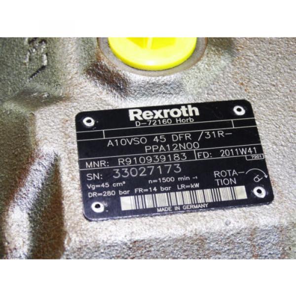 Rexroth Bosch A10SV0 45 DFR /31R-PPA12N00 / R910939183  / hydraulic pump #2 image