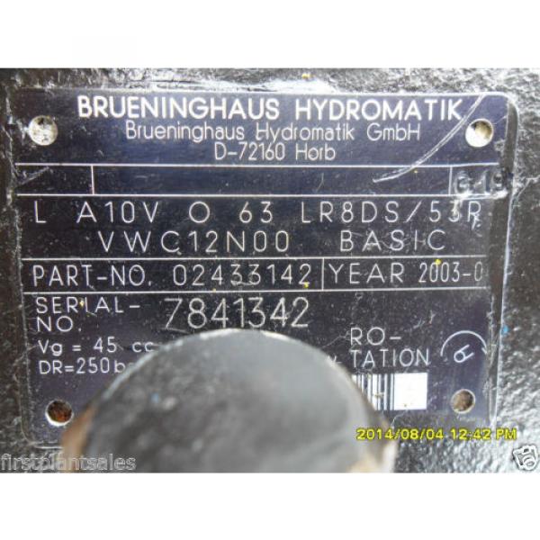 Rexroth Hydraulic Pump L A10 V 63 LR8DS/53RVWC12N00 P/N 02433142 #4 image