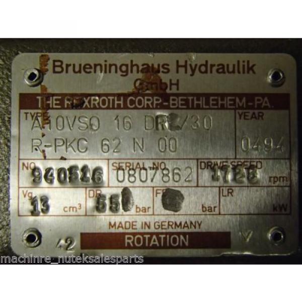 Brueninghaus Hydraulik Pump A10VS0-16-DR/30-RPKC-62-N-00 Cincinnati AVENGER 200T #5 image