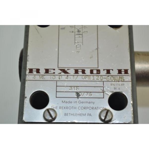 Rexroth Directional Hydraulic Control Valve w/ Solenoid #  4WE10D41  ofw120-60 #4 image