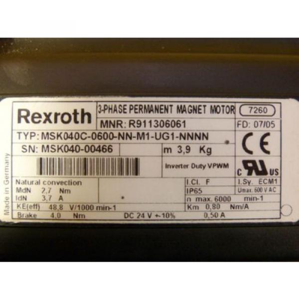 Rexroth MSK040C-0600-NN-M1-UG1-NNNN 3-Phase Permanent-Magnet-Motor   &gt; ungebrauc #4 image