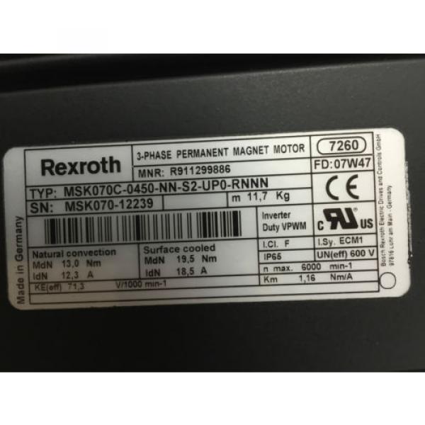 New In Box Rexroth Servo Motor MSK070C-0450-NN-S2-UP0-RNNN  Free Shipping #3 image