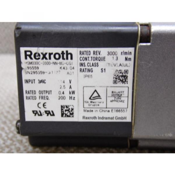 Bosch Rexroth msm030c-0300-nn-m0-cg1 servo motor 3,000 rpm cont. tourque 1.3 #6 image
