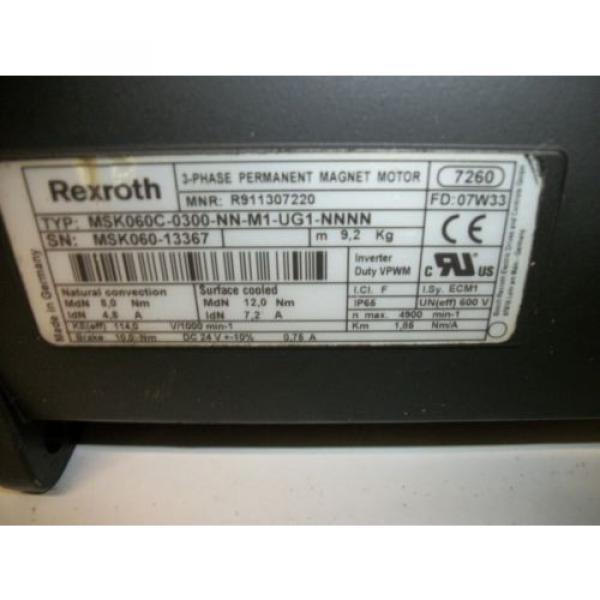Rexroth Bosch MSK060C-0300-NN-M1-UG0 60C Frame Servo Motor (MOT3146) #2 image