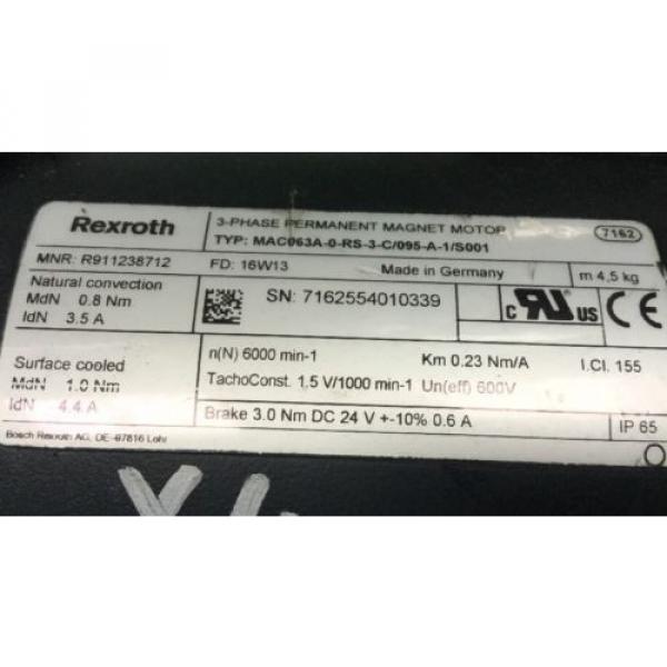 REXROTH 3~PHASE-Permanent-Magnet-Motor // MAC063A-0-RS-3-C/095-A-1/S001 #4 image
