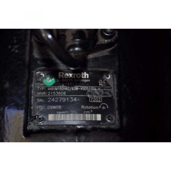 Bosch Rexroth Hydraulic Motor  Fixed-Angle  PN# AA6VM160HA2 63W-VSD517 #9 image