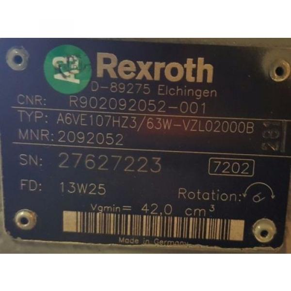 AA6VE107HZ3/63W-VZL020000B,  Rexroth Motor, 6.51 cu in3/rev #8 image