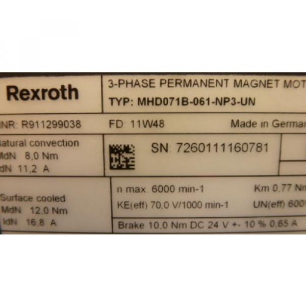 NEW REXROTH Motor MHD071B-061-BP3-UN  MHD071B061BP3UN #2 image