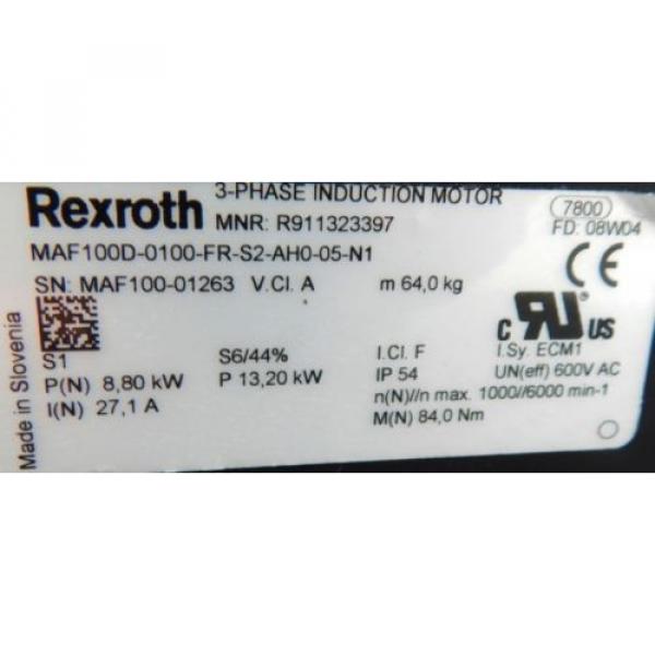 Rexroth 3-Phase Induktions Motor MAF 100D-0100-FR-S2-AHO-05-N1 - used - #3 image