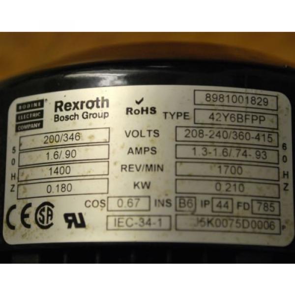 Rexroth Type 42Y6BFPP motor with Bosch #3 842 516 621 transmission #3 image