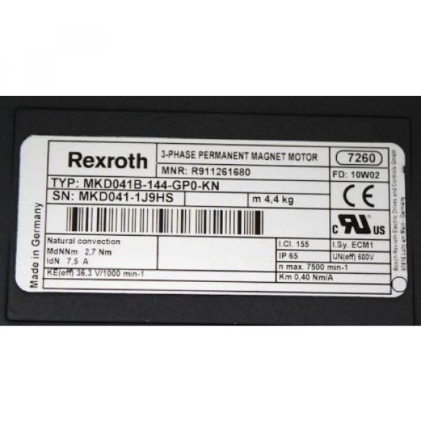 Rexroth, MKD041B-144-GP0-KN, R91126180, Servo Motor 3-Phase Permanent Magnet #4 image