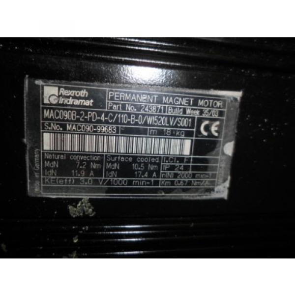 New Rexroth Indramat Permanent Magnet Motor MAC090B-2-PD-4-C/110-B-0 W1520LV #8 image