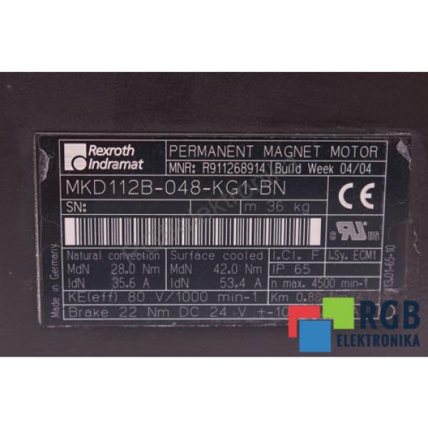 ROTOR FOR MOTOR MKD112B-048-KG1-BN 35.6A 4500MIN-1 REXROTH INDRAMAT ID20032 #3 image
