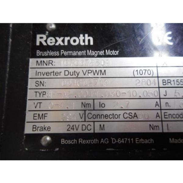 Rexroth 1070076509 Motor Typ SF-A2.0041.030-10.050 2.7A 3000RPM QN1325 Encoder #3 image