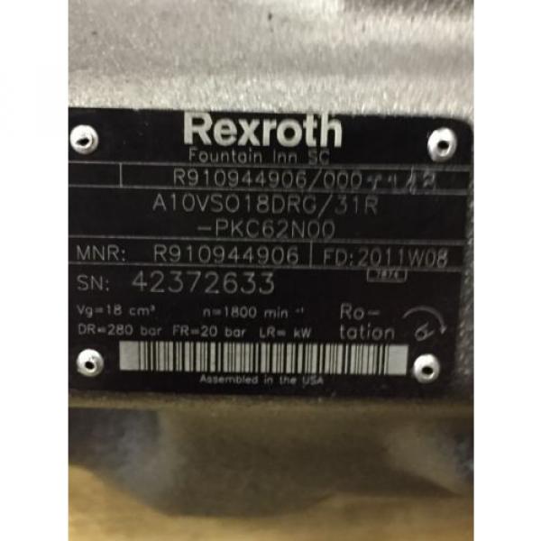 Bosch Rexroth Axial Piston Pump A10VSO18DRG Part # R910944906 #2 image