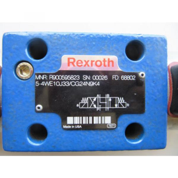 Rexroth R900595823 Hydraulic Control Valve 982115-4WE10J33/CG24N9K4C 24VDC VGC #2 image