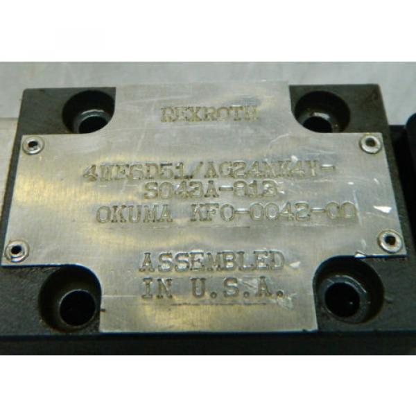 Rexroth / Okuma Hydraulic Valve, 4WE6D51/AG24NK4V-S0-43A-813, Used, WARRANTY #4 image
