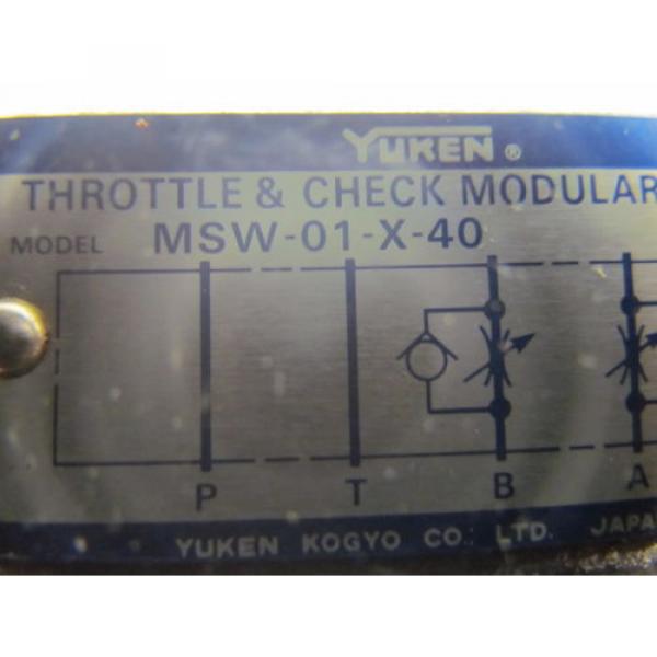 Yuken MSW-01-X-40 Throttle &amp; Check modular valve hydraulic #5 image