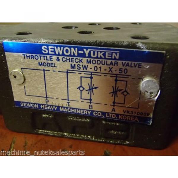 Sewon Yuken Throttle &amp; Check Modular Valve MSW-01-X-50 Hyundai HIT-15 3418 A054 #5 image