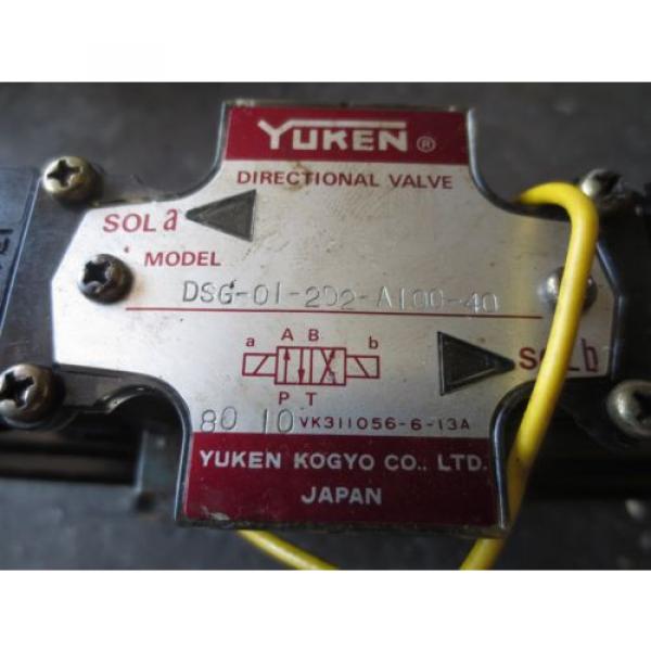 YUKEN DSG-01-2D2-A100-40 DIRECTIONAL SOLENOID &amp; REDUCING VALVE MRP-01-B-3010 CNC #2 image