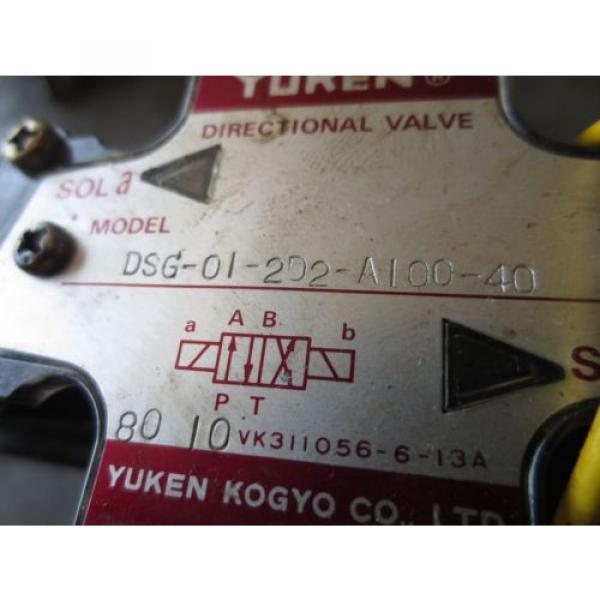 YUKEN DSG-01-2D2-A100-40 DIRECTIONAL SOLENOID &amp; REDUCING VALVE MRP-01-B-3010 CNC #4 image