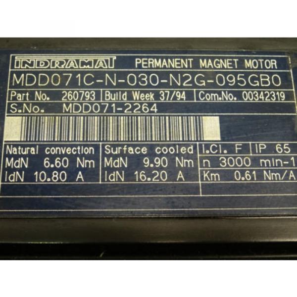 Indramat Rexroth Permanent Magnet Motor MDD071C-N-030-N2G-095GB0 #3 image