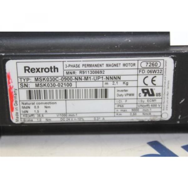 Rexroth MSK030C-0900-NN-M1-UP1-NNNN Servomotor MSK030C0900NNM1UP1NNNN #2 image