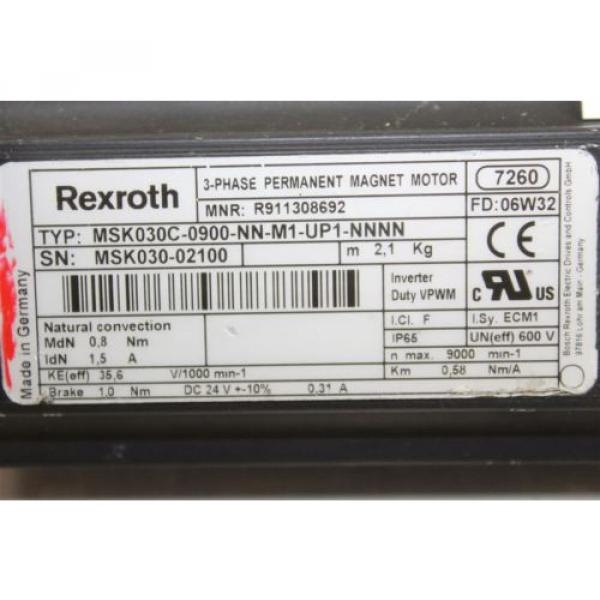 Rexroth MSK030C-0900-NN-M1-UP1-NNNN Servomotor MSK030C0900NNM1UP1NNNN #3 image