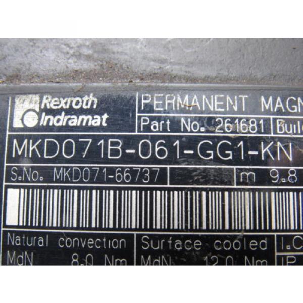 Rexroth Indramat MKD071B-061-GG1-KN Permanent Magnet Servo Motor W/Brake #8 image