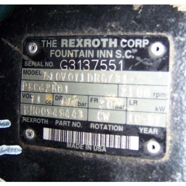 REXROTH A10V071DRG/31-PSC62K01 2100RPM PUMP #4 image