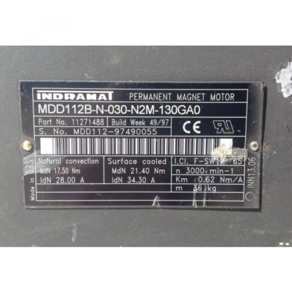 Indramat MDD112B-N-030-N2M-130GAO Servo Motor, 3000 RPM, P/N 11271488 Rexroth #6 image
