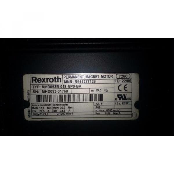 Rexroth / Indramat MHD093B-058-NP0-BA Servo Motor R911287126 REfurbished #3 image