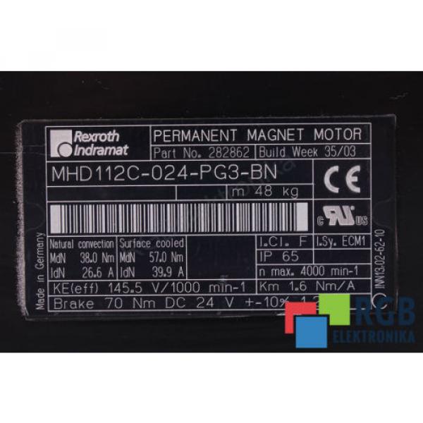 DECKEL FOR MOTOR MHD112C-024-PG3-BN REXROTH INDRAMAT ID30286 #5 image