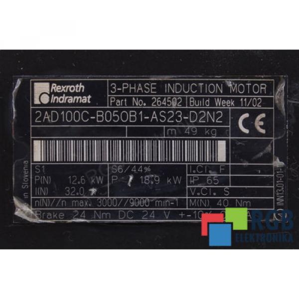 BACK COVER FOR MOTOR 2AD100C-B050B1-AS23-D2N2 REXROTH INDRAMAT ID29784 #5 image