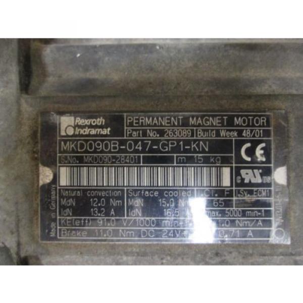 Rexroth Indramat Permanent Magnet Motor MKD090B-047-GP1-KN MKD090B-047-GP1-KN #3 image