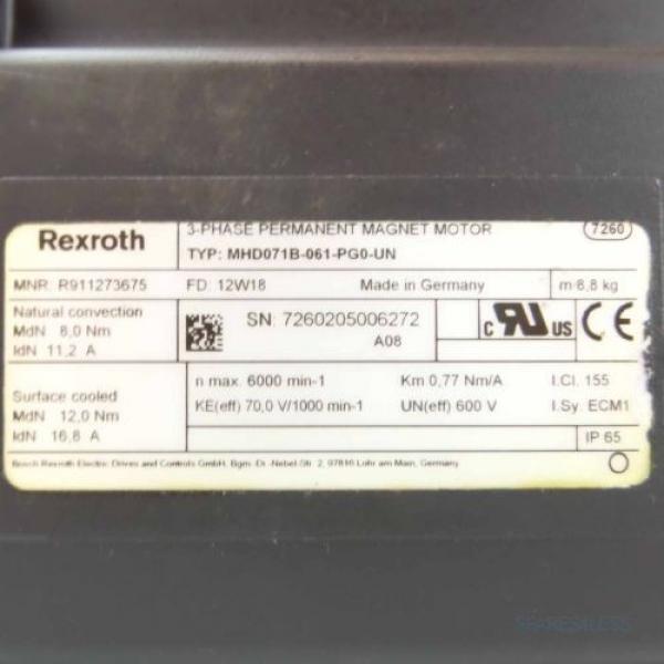 Rexroth Servomotor MHD071B-061-PG0-UN R911273675 NOV #2 image