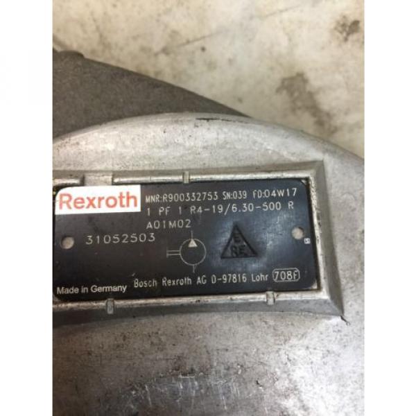 NEW REXROTH 1 PF1R4-19/6.30-500 RA01M02 HYDRAULIC PUMP R900332753 MOTOR #5 image